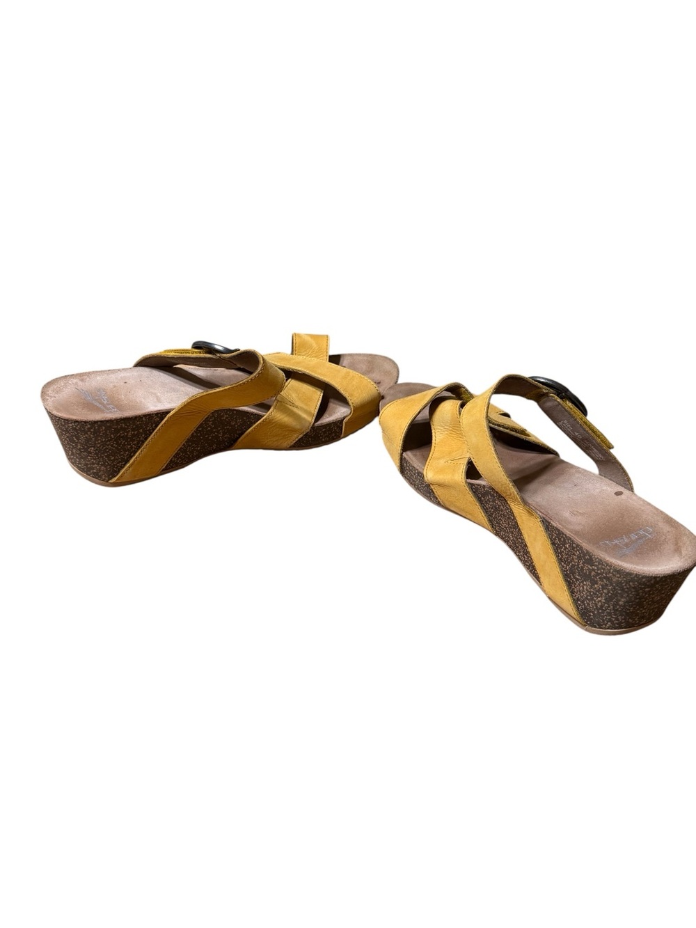 Dansko Susie Mango Yellow Nubuck Leather Wedge Sandals Women's Size 40 US 9.5-10 - Picture 5 of 7